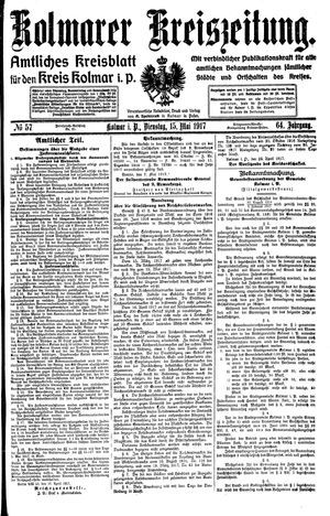 Kolmarer Kreiszeitung vom 15.05.1917