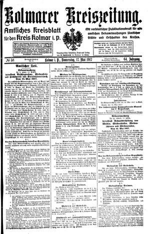 Kolmarer Kreiszeitung vom 17.05.1917