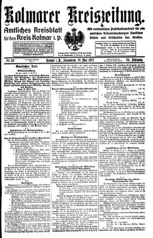 Kolmarer Kreiszeitung vom 19.05.1917