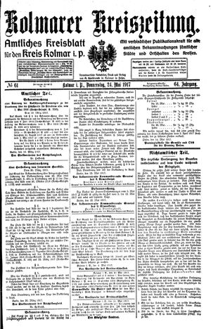 Kolmarer Kreiszeitung vom 24.05.1917