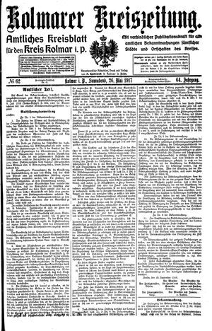 Kolmarer Kreiszeitung vom 26.05.1917