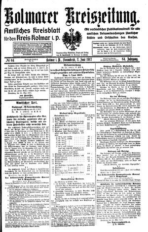 Kolmarer Kreiszeitung vom 02.06.1917