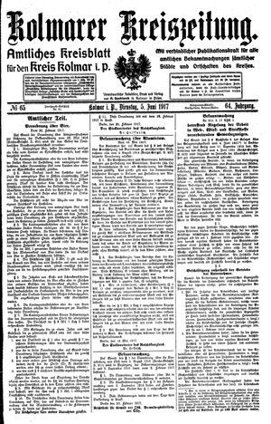 Kolmarer Kreiszeitung vom 05.06.1917