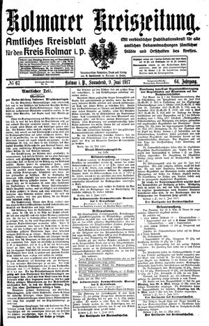 Kolmarer Kreiszeitung vom 09.06.1917
