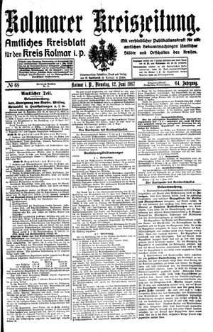 Kolmarer Kreiszeitung vom 12.06.1917