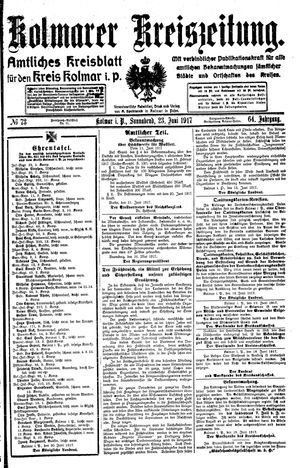 Kolmarer Kreiszeitung vom 23.06.1917
