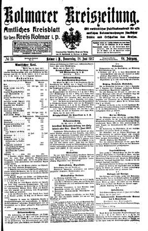 Kolmarer Kreiszeitung vom 28.06.1917