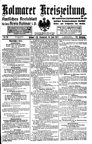 Kolmarer Kreiszeitung vom 30.06.1917