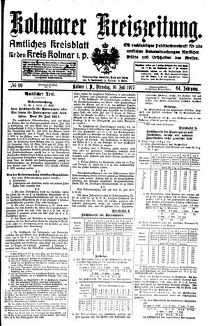 Kolmarer Kreiszeitung vom 10.07.1917