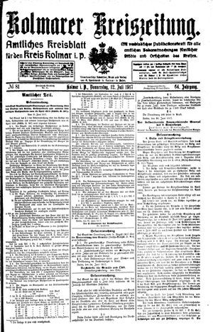 Kolmarer Kreiszeitung vom 12.07.1917
