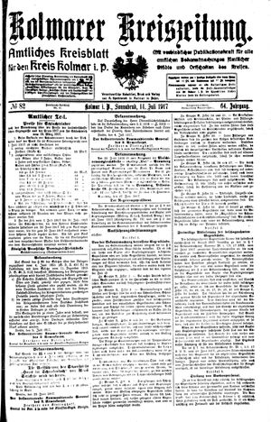Kolmarer Kreiszeitung on Jul 14, 1917