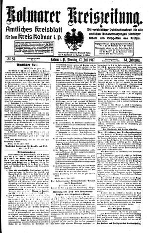 Kolmarer Kreiszeitung vom 17.07.1917