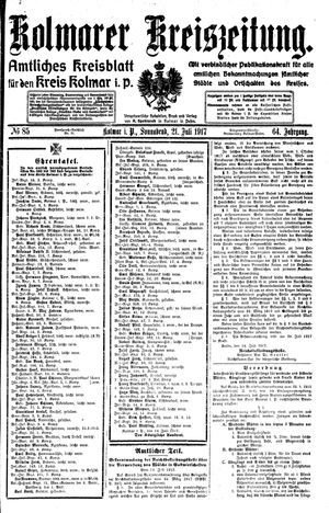 Kolmarer Kreiszeitung on Jul 21, 1917