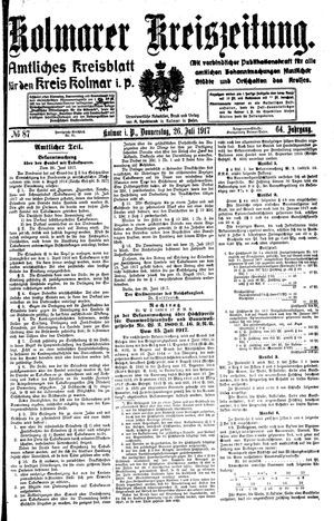 Kolmarer Kreiszeitung vom 26.07.1917