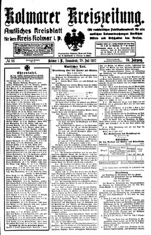 Kolmarer Kreiszeitung vom 28.07.1917