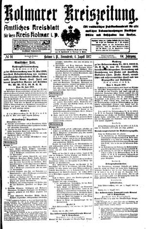Kolmarer Kreiszeitung vom 04.08.1917