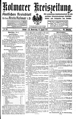Kolmarer Kreiszeitung vom 23.08.1917