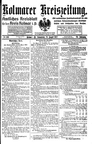Kolmarer Kreiszeitung vom 25.08.1917
