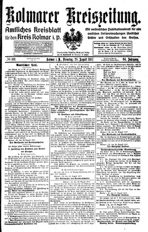 Kolmarer Kreiszeitung vom 28.08.1917