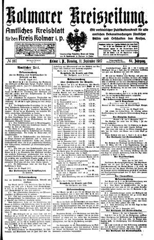 Kolmarer Kreiszeitung vom 11.09.1917