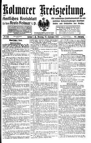 Kolmarer Kreiszeitung vom 25.09.1917