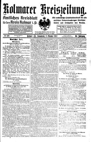 Kolmarer Kreiszeitung vom 06.10.1917