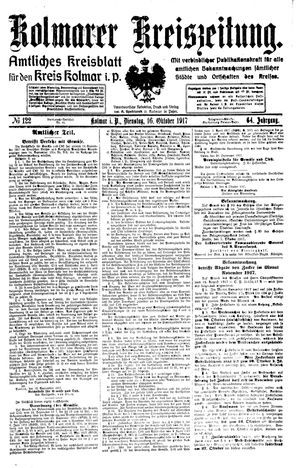 Kolmarer Kreiszeitung vom 16.10.1917