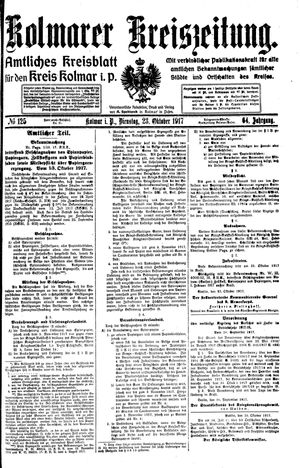 Kolmarer Kreiszeitung vom 23.10.1917