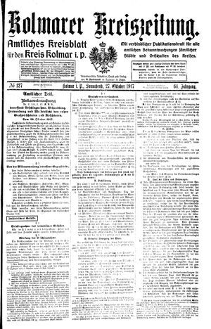 Kolmarer Kreiszeitung vom 27.10.1917