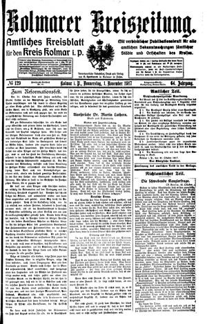 Kolmarer Kreiszeitung vom 01.11.1917