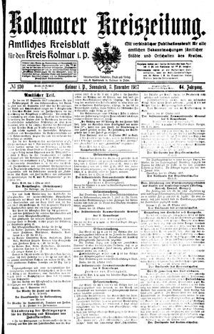 Kolmarer Kreiszeitung vom 03.11.1917