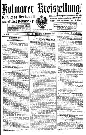 Kolmarer Kreiszeitung vom 08.12.1917