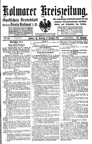 Kolmarer Kreiszeitung vom 11.12.1917