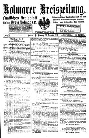 Kolmarer Kreiszeitung vom 25.12.1917