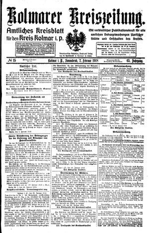 Kolmarer Kreiszeitung vom 02.02.1918