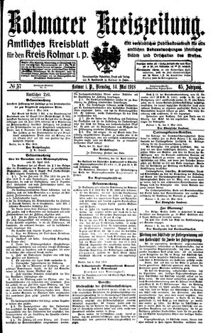 Kolmarer Kreiszeitung vom 14.05.1918
