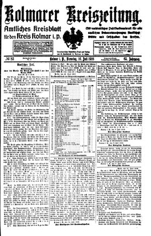 Kolmarer Kreiszeitung vom 16.07.1918