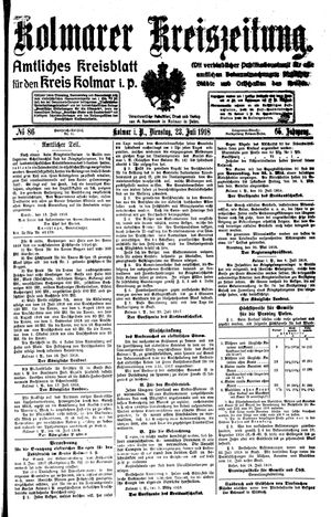 Kolmarer Kreiszeitung vom 23.07.1918