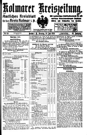 Kolmarer Kreiszeitung vom 30.07.1918