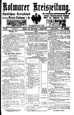 Kolmarer Kreiszeitung vom 08.08.1918