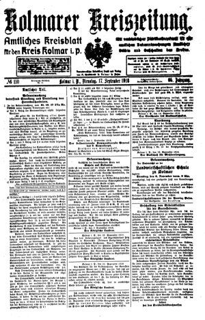 Kolmarer Kreiszeitung vom 17.09.1918