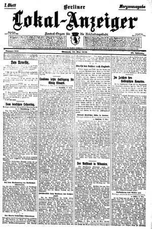 Berliner Lokal-Anzeiger on May 18, 1910