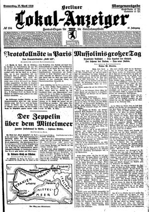 Berliner Lokal-Anzeiger vom 25.04.1929