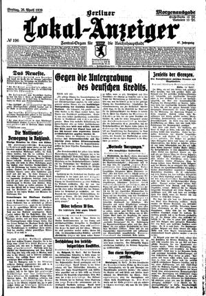 Berliner Lokal-Anzeiger vom 26.04.1929