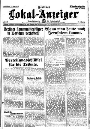 Berliner Lokal-Anzeiger vom 08.05.1929