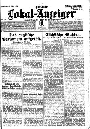 Berliner Lokal-Anzeiger vom 11.05.1929