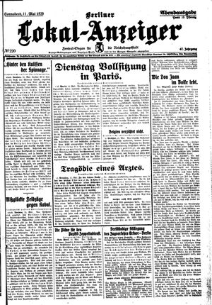 Berliner Lokal-Anzeiger vom 11.05.1929