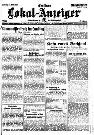 Berliner Lokal-Anzeiger vom 13.05.1929