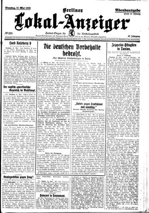 Berliner Lokal-Anzeiger vom 21.05.1929