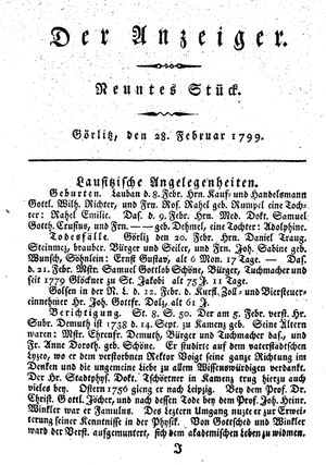Der Anzeiger on Feb 28, 1799